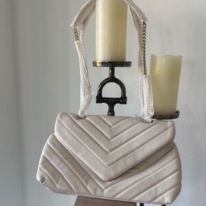 Urban Expressions Cream Chevron Shoulder Bag
